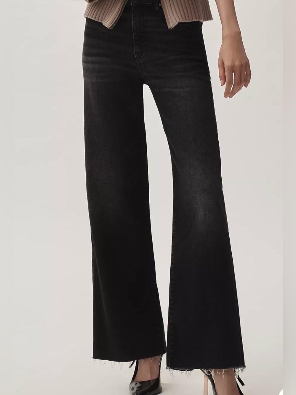 FRAME Le Slim Palazzo Wide Leg Jeans Size 26 Black Wash